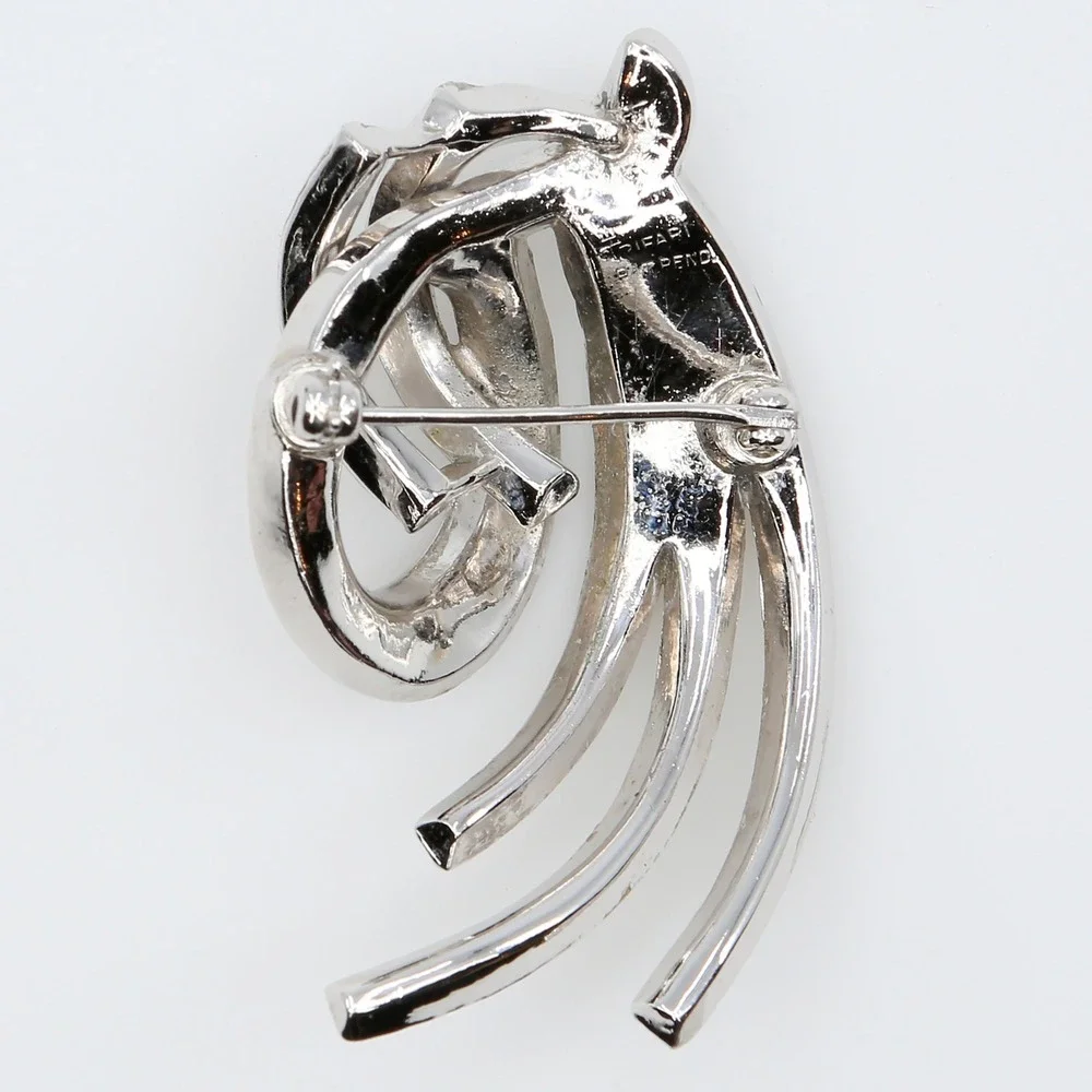 Alfred Philippe Trifari Comet Atomic Swoop Brooch Patent Rhinestone Brooch 1953